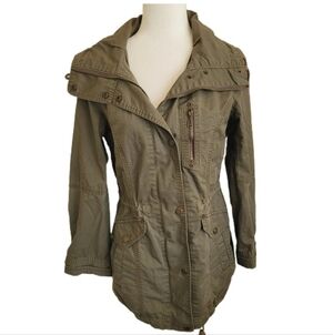 Marc New York jacket , Military Cargo Trench , Green , Zippers, Buttons ,A2